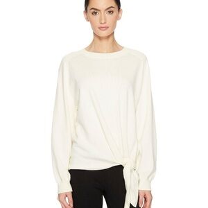Vince Ivory Tie-Accent Crew Neck Sweater